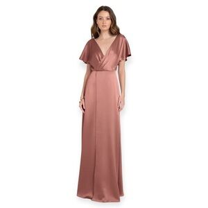 🌻Jenny Yoo Collection "Raya' Wild Rose Luxe Satin Open Back Full Length Dress 8